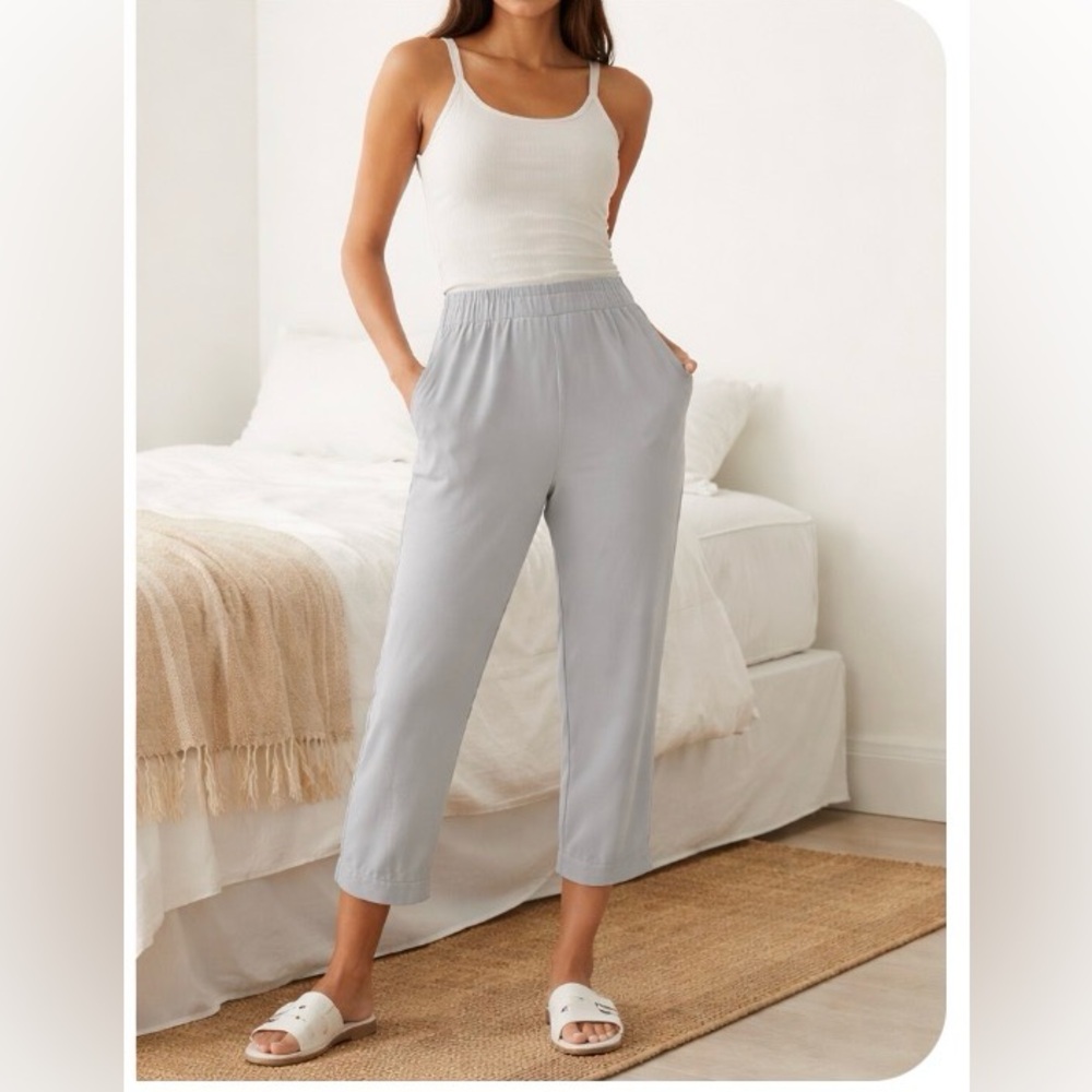 Aritzia Babaton essential pull on Crop Pants - Light Pearl Gray S